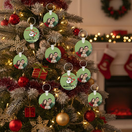 Custom Family Photo Christmas Keychain | Santa Bac Nyckelring