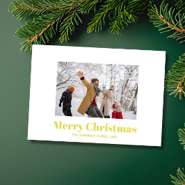 Custom family photo elegant modern christmas  Card Julkort