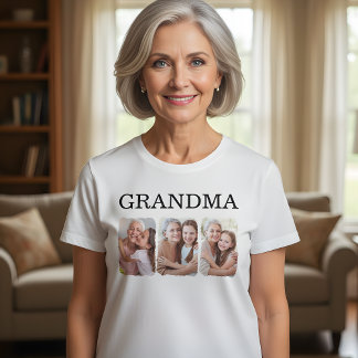 Custom Family Photo Grandma T Shirt