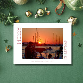 Custom family photo merry christmas Card Julkort
