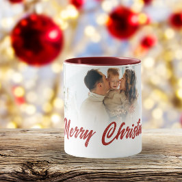 Custom Family photo Merry Christmas Gift Mugg