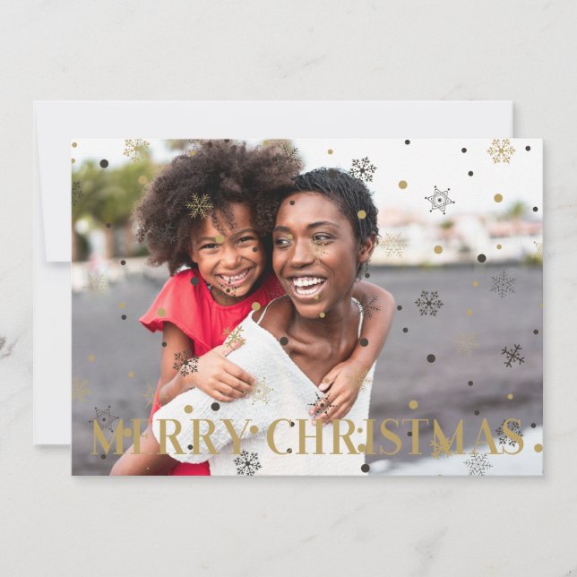 Custom Family Photo Merry Christmas Snowflakes (Framsida)
