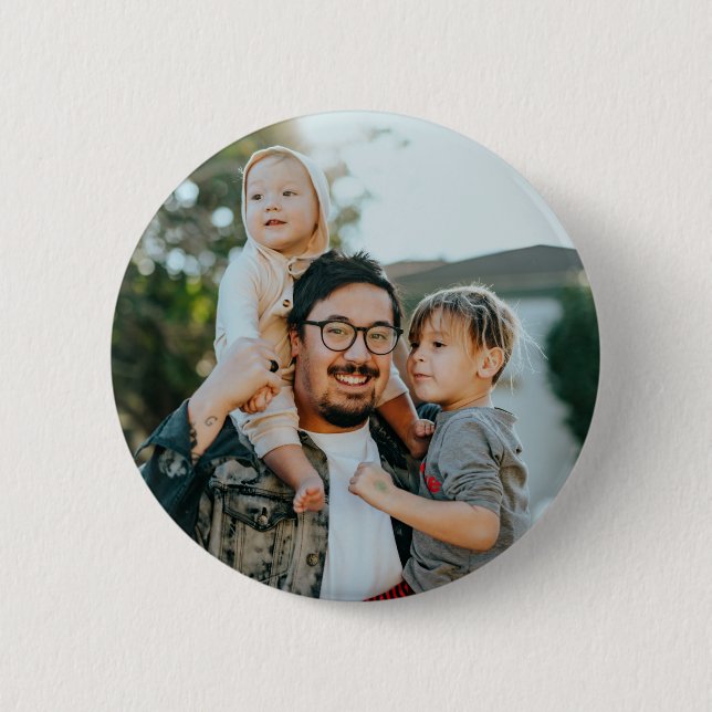 Custom Family Photo Personalized  Knapp (Framsida)