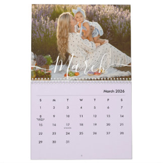 Custom Family Photo | Personalized Soft Lavender Kalender