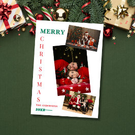 Custom family photos merry christmas Card Julkort