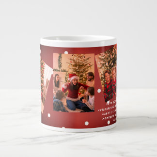 Custom Family Picture Gift for Christmas and Winte Jumbo Mugg