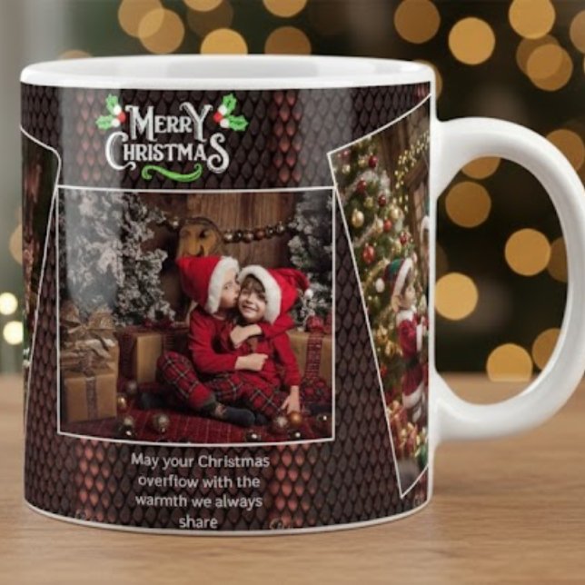 Custom Family Picture Gift with Merry Christmas  Jumbo Mugg (Skapare uppladdad)