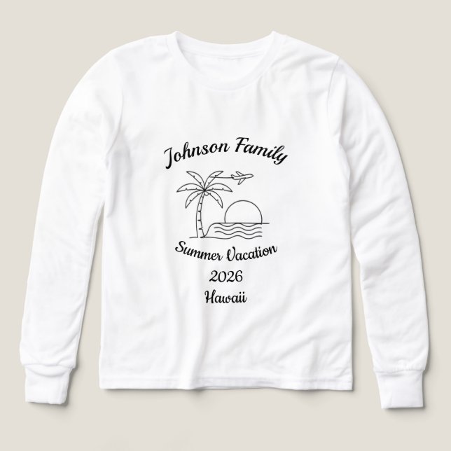 Custom Family Reunion Beach Summer Vacation White T Shirt (Design framsida)