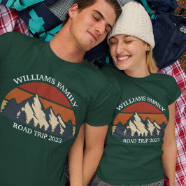 Custom Family Reunion Road Trip Mountain Sunset T Shirt