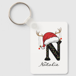 Custom Family Santa Holiday Keychain for Him & Her Nyckelring
