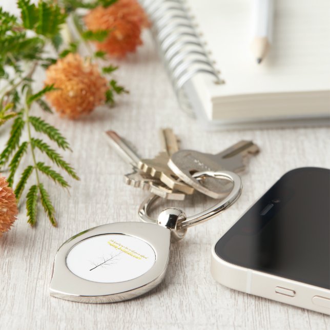 Custom Family Tree: Elegant Minimalist Art Swirl Silverfärgad Nyckelring (Sidan)