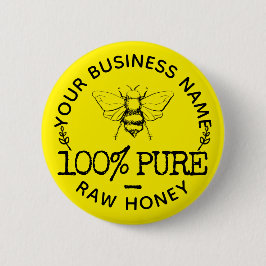 Custom Farmhouse Apiary Logo Cute Bumblebee Honey Knapp