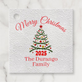 Custom Festive Xmas Tree Christmas Paper Square Gåvor Etiketter
