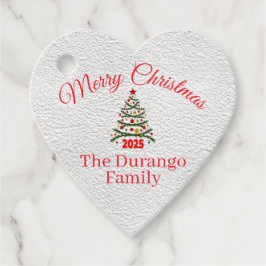 Custom Festive Xmas Tree Christmas Party Heart Gåvor Etiketter