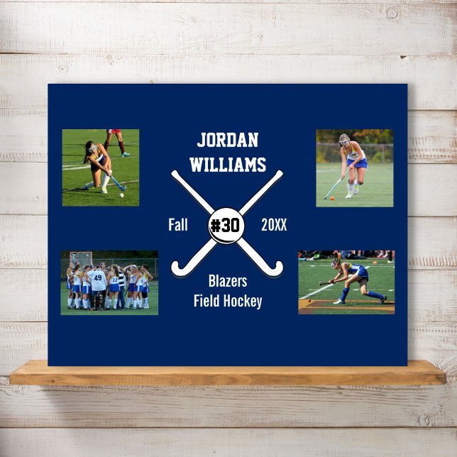 Custom Field Hockey Photo Collage Name Team Number Poster (Skapare uppladdad)