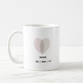 Custom Fingerprint Heart Wedding Anniversary Kaffemugg