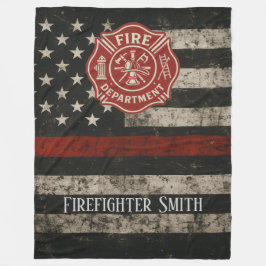 Custom Firefighter Thin Red Line Blanket Fleecefilt