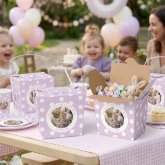 Custom First Birthday Photo Favor Box Presentaskar