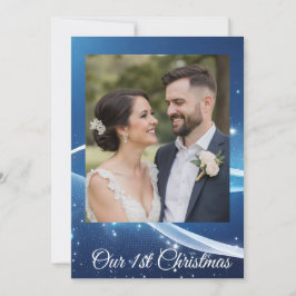 Custom First Christmas Photo Card for Couples Julkort