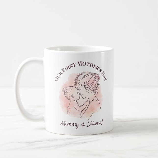 Custom First Mother’s Day Mug for New Mom Kaffemugg (Vänster)