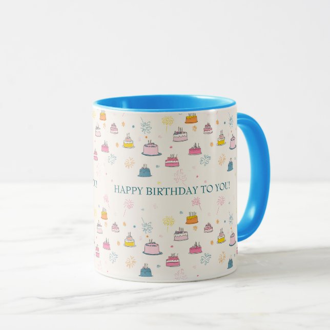 Custom Floating Cakes & Fireworks – Birthday Mugg (Framsida höger)
