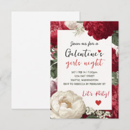 Custom Floral Galentine Girls Night Invitation OSA Kort