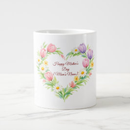 Custom Floral Heart Mother’s Day Mug Jumbo Mugg