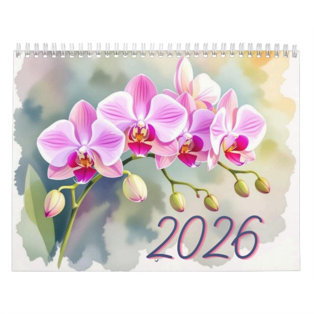 Custom Floral Photo Calendar Personalized Flower Kalender (Omslag)