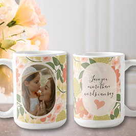 Custom Floral Photo Mug – Editable Message  Kaffemugg