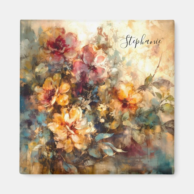 Custom Floral Watercolor Magnet (Framsidan)