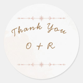 Custom Floral Wedding Round Stickers Runt Klistermärke