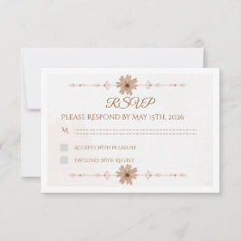 Custom Floral Wedding RSVP Card OSA Kort