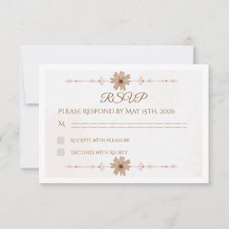 Custom Floral Wedding RSVP Card OSA Kort