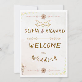 Custom Floral Wedding Welcome Sign Inbjudningar