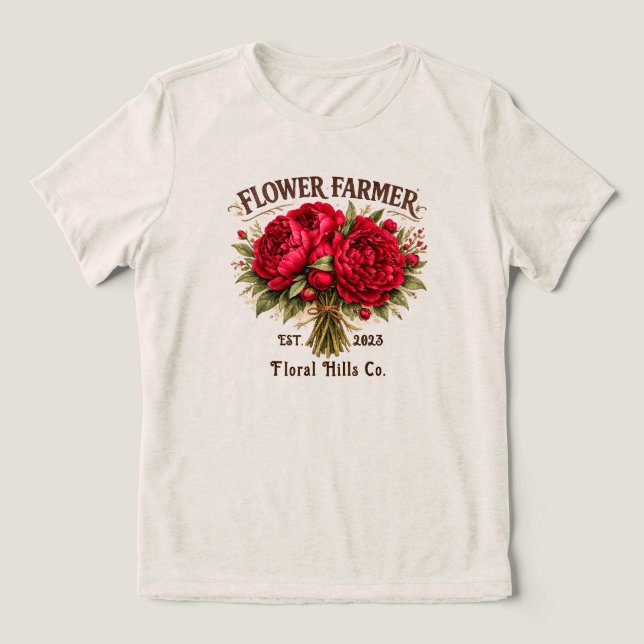 Custom Flower Farmer Floral Business Personalized T Shirt (Design Framsida)