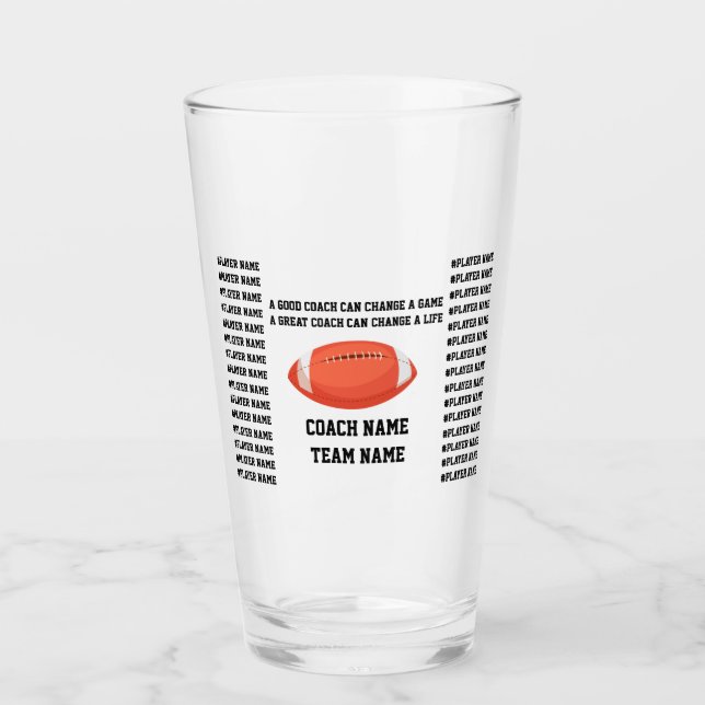 Custom Football Coach Gifts From The Team Players Glaskopp (Framsida)