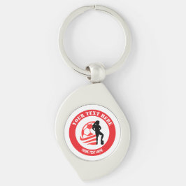 Custom Football Girl kid's Football Birthday Party Swirl Silverfärgad Nyckelring