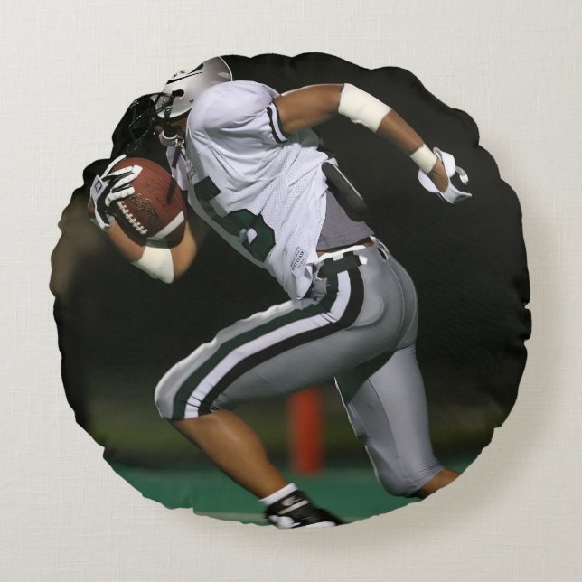 Custom Football Photo Sports Rund Kudde (Framsidan)