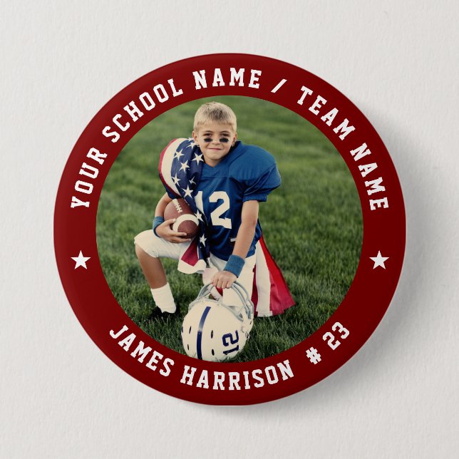 Custom Football Team Photo Knapp (Framsida)