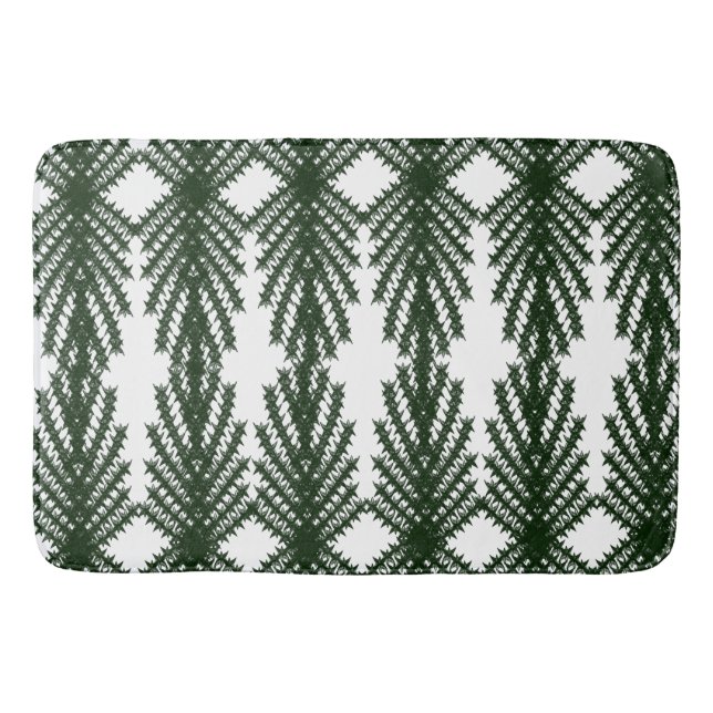 Custom Forest Green Pine Tree Abstract Pattern Badrumsmatta (Framsidan)