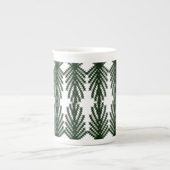Custom Forest Green Pine Tree Abstract Pattern Benporslin Mugg (Framsidan)