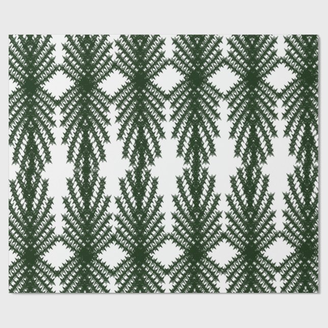 Custom Forest Green Pine Tree Abstract Pattern Presentpapper (Platt)