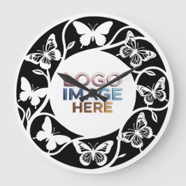 Custom Forest white Butterfly Wall Clock Rund Klocka