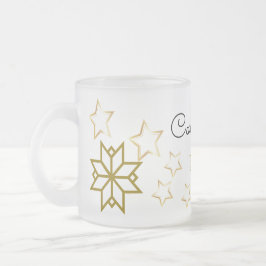 Custom Frosted Mug with Star -editable name Frostad Glasmugg
