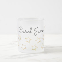 Custom Frosted Mug with Star -editable name