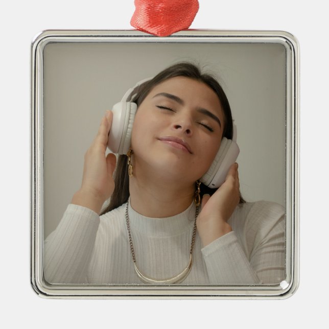 Custom Full Photo Modern   Julgransprydnad Metall (Framsidan)