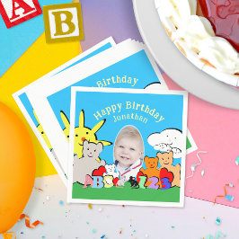 Custom Fun Cute Animals Birthday Party Pappersservett