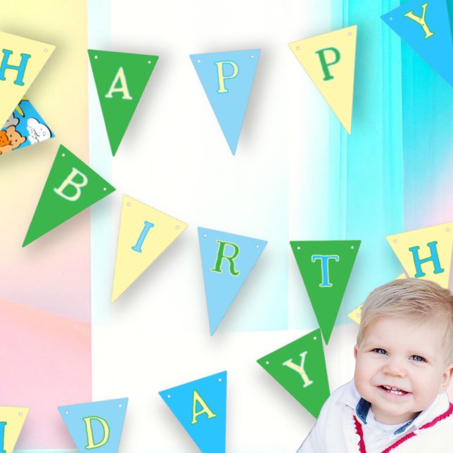 Custom Fun Cute Animals Birthday Party  Vimplar (Skapare uppladdad)