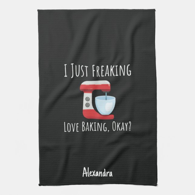 Custom Funny Baking Lover Gifts Baker Chef Humor Kökshandduk (Vertikal)