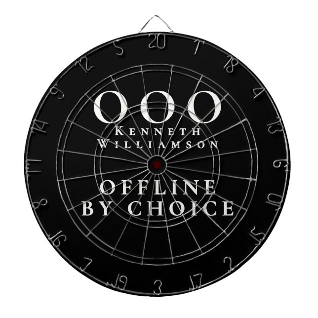 Custom Funny Black White OOO Minimalist Simple Men Darttavla (Framsidan)